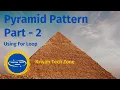 Java For Loop Pyramid Pattern Part-2