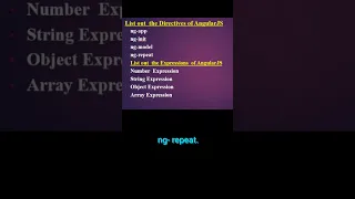 Directives of AngularJS Expressions of AngularJS