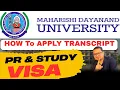 MDU Transcript for PR Study Visa Step-by-Step Guide Transcript WES Canada Verfication