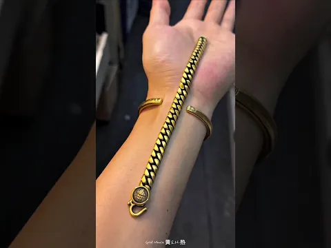 Black & Gold 999 Pure Gold Cuban Bracelet 🔥 Luxury Craftsmanship #Shorts #Shorts #trending #viral