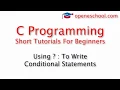 C Programming Basics - Shortcut Notation For If Else