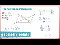 Geometry Points Solve for a Diagonal in a Parallelogram