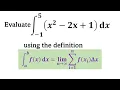 Riemann Sum Evaluation of Definite Integral Quadratic