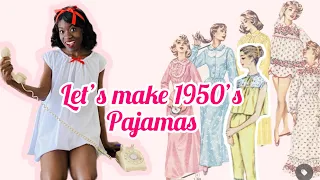 Recreating a 1950 s pajama with three different vintage patterns