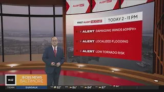 Severe storms possible low tornado risk Tuesday in Maryland