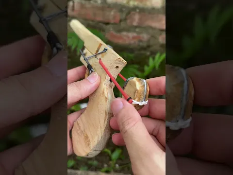Amazing woodcraft – a wooden gun made with matches#diy #bambooart #craft