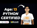 13-Year-Old got Python Certified from Microsoft Technology Associate Jayadev MTA Codegnan