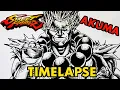 FIRST TIME USING A BRUSH AND INK - AKUMA STREET FIGHTER TIME-LAPSE