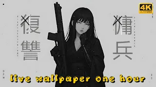 Live Wallpaper 4K Kaylee The Killer Monochrome Dark Anime Aesthetic 1 Hour Loop