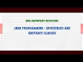 JAVA Programming - Interfaces and Abstract Classes MCQ Questions