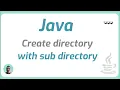 Create a directory if it does not exist with sub directory in java Java Programming
