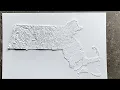 Massachusetts 3D Raised Relief Map by Muir Way