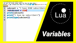 Lua Full course Variables In Lua