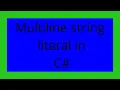 Multiline string literal in C