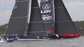 “WoWTV” 2017 Rolex Sydney HobartYacht Race Start. Black Jack v LDV Comanche for First honours