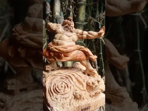 How i carved Jinbei from One Piece of Wood.#onepieceart #woodcarving #animeart #onepiece