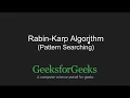 Rabin-Karp Algorithm Searching for Patterns GeeksforGeeks