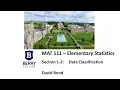 MAT 111 Section 1 - 2 Data Classification