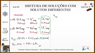 AULA 81 - MISTURA DE SOLUÇÕES COM SOLUTOS DIFERENTES - HELP QUÍMICA