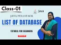 Java FullStack Class 01 List Of Database Java Tutorial for Beginners