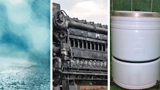 مزج صوت الغسالة اليدوية القديمة و مولدات الديزل القديمة و صوت المطر لمدة ساعة كاملة بجودة 720p 