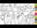 Coloring Toy Story Woody Buzz Lightyear Bo Peep Coloring Book Pages