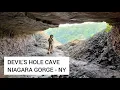 Hike to Devil s Hole Cave in Devil s Hole State Park - Niagara Gorge trail in New York USA
