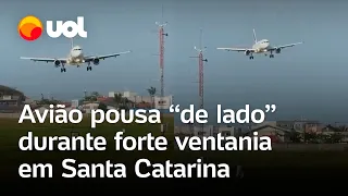 Avião Pousa De Lado Durante Forte Ventania Em Santa Catarina Vídeo Mostra A Manobra 