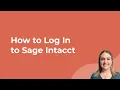 How to Log In to Sage Intacct