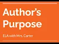 Author s Purpose Mini-Lesson