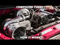 How does a compound turbo setup work