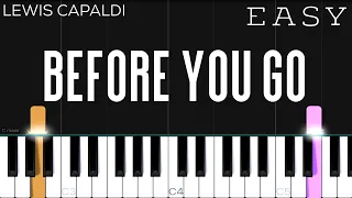 Download Lewis Capaldi - Before You Go | EASY Piano Tutorial MP3