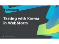 WebStorm - Karma Integration