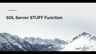 SQL Server STUFF Function Tutorial