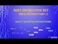 Quick revision of 8085 Instructions part 1 Data transfer instructions 8085 for GATE
