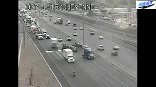 TRAFFIC CAM Crash on I-15 at Cheyenne Avenue blocks lane causes heavy delays
