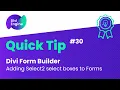 How to add Select2 to Divi Forms with many options in select boxes like countries or states