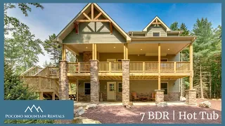 EPIC Game Room with Pool Table Hot Tub On the Rocks Poconos Vacation Rental Tour Sleeps 20