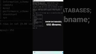 see list of all databases in mysql and switch to another database Mysql tutorials database