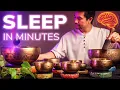Just Listen for 3 Minutes SLEEP LIKE A BABY Pure Tibetan Singing Bowls No SoundFX DIM SCREEN
