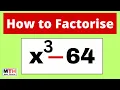 Factorise x 3-64 Factor x3-64