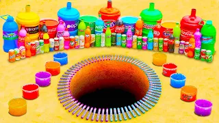 Download Experiment Rainbow Orbeez, Giant Coca Cola \u0026 Different Fanta, Monster, Sodas and Mentos Underground MP3