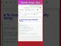 4 - How to find Size of Numpy Array NumPy Coding