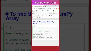 4 - How to find Size of Numpy Array NumPy Coding