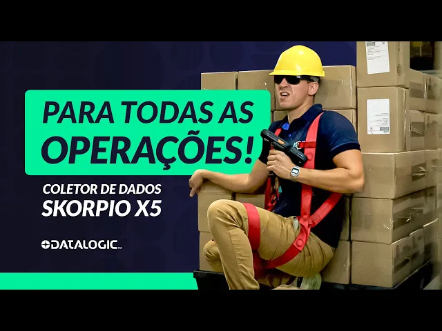 Vídeo Coletor de Dados Datalogic Skorpio X5 2D QR Code Imager - Touch 4.3 Polegadas, Alfanumérico, Wi-Fi, Bluetooth, Android 10 - Pistola Gun