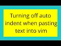 Turning off auto indent when pasting text into vim