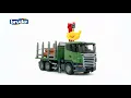 Download Lagu Bruder 03524 houttransportwagen met kraan en 3 boomstammen- Scania R-series