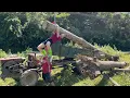 Download Lagu agricultural vehicle transporting a girl alone transporting huge logs
