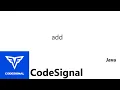 CodeSignal Intro The Journey Begins add Java