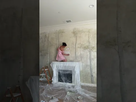24 hours in 1 min. 🤍#interior #mural #homedecor #painting #hometransformation